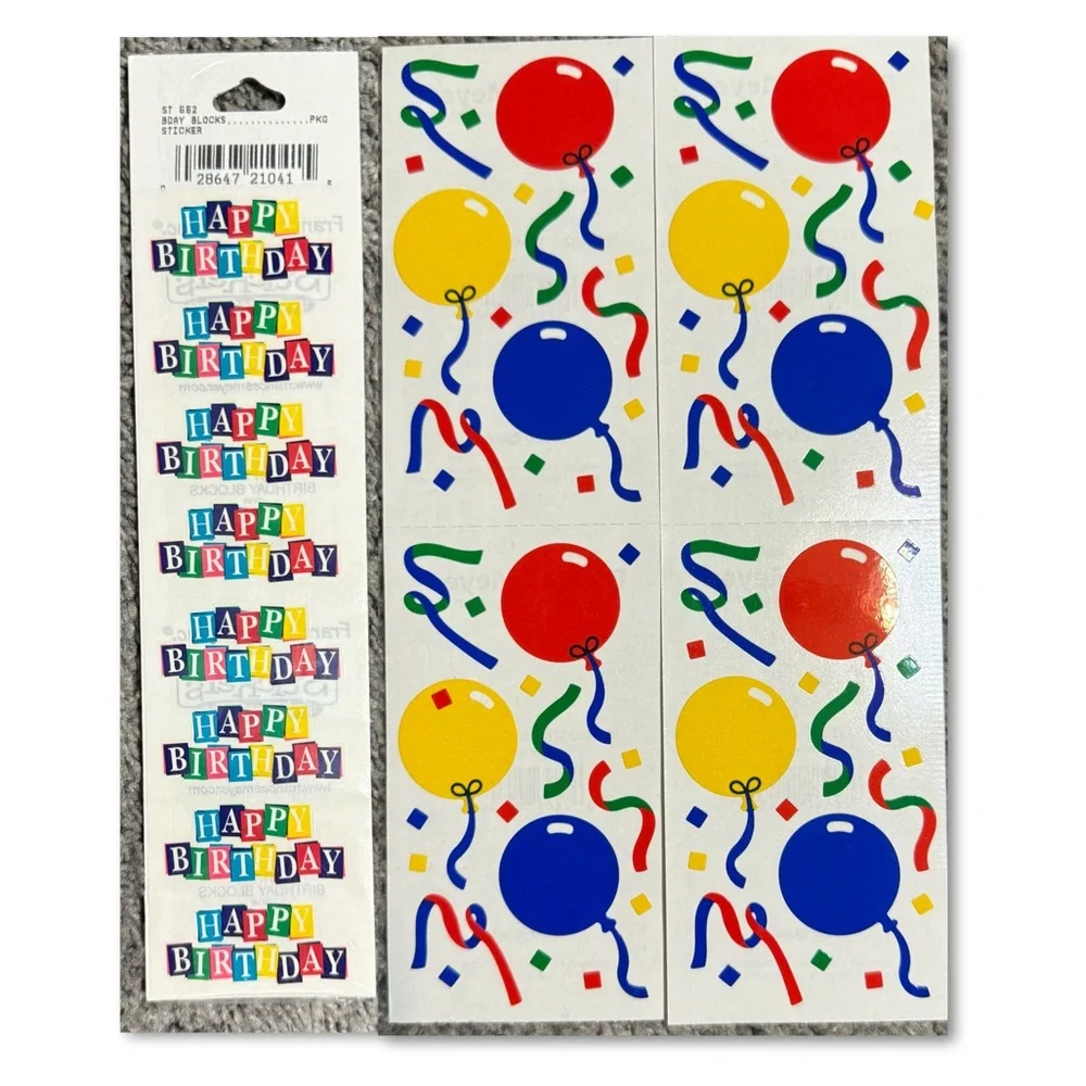 $2 Colorful Birthday Party Stickers. $2 WITH ANY $10 ORDER OR MORE